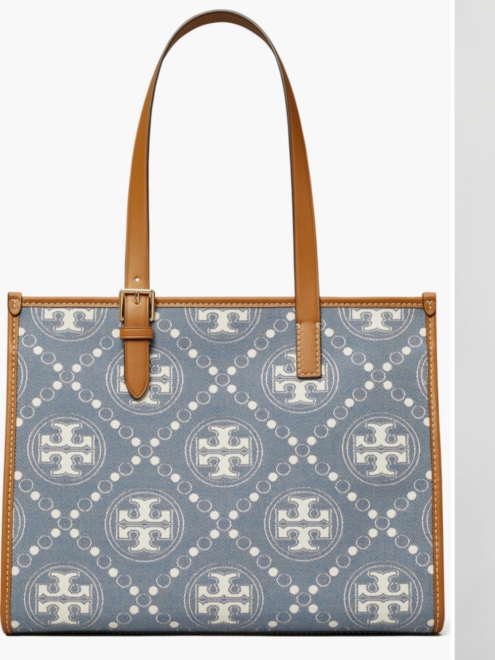 NWT Tory Burch small T monogram denim tote